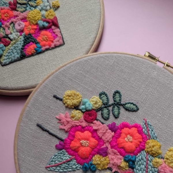 Wildfloss Abstract Embroidery Classes at Tea and Crafting Covent Garden central London workshops
