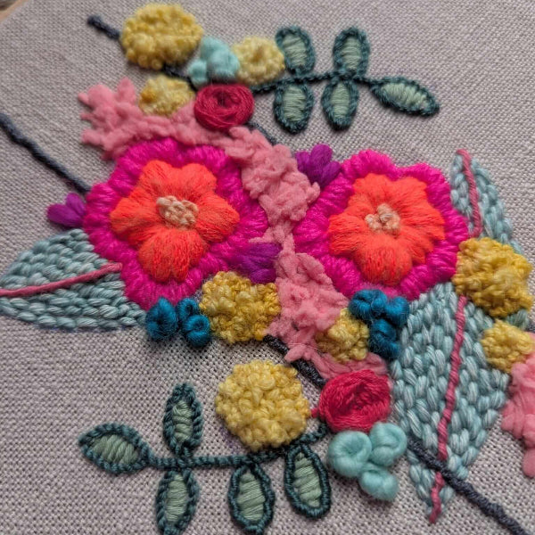 Wildfloss Abstract Embroidery Classes at Tea and Crafting Covent Garden central London workshops