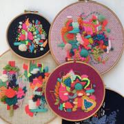 Wildfloss Abstract Embroidery Workshop at Tea and Crafting Central London