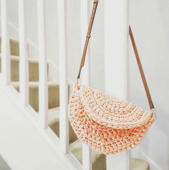 Beyond Beginners - Crochet a Contemporary Moon Bag with Leather Straps