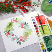 Beyond Beginners Watercolour Painting - Paint a Festive Wreathe