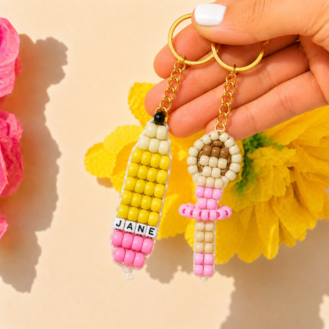 Beaded Keyrings Characters Make as Many as you Like May Half Term