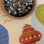 Decorative 3D Goldwork embroidered ornament with beads