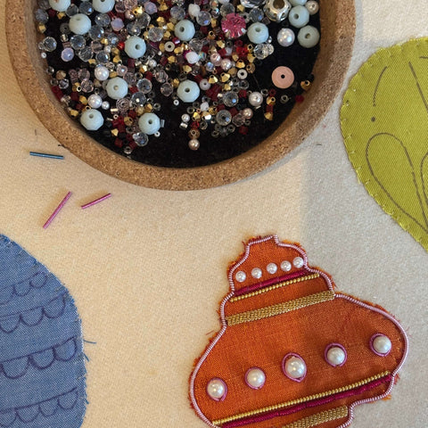 Taster Goldwork Embroidery | Hand Embroidered Festive 3D Bauble