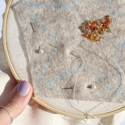 Beginners Embroidery - Introduction to 3D Beaded Embroidery - A Festive Star