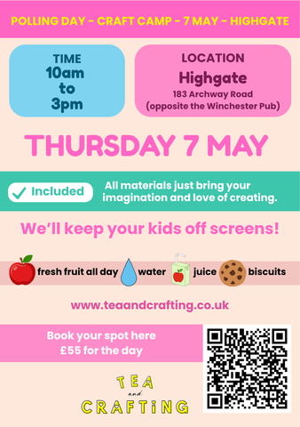 Polling Day Craft Camp 7th May Ages 7-12