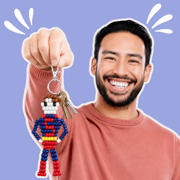 Super Dad Beaded Keyring - Father's Day Make