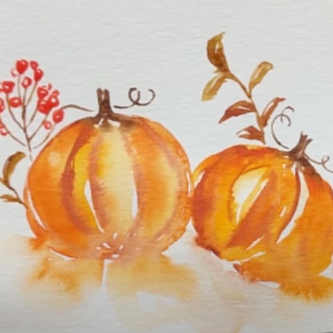 Beginners Autumn Halloween Watercolour Painting