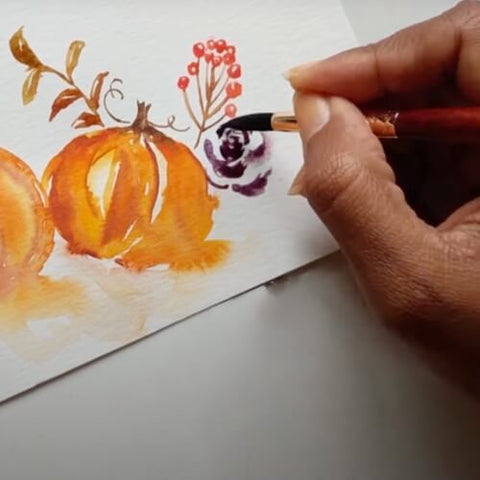 Beginners Autumn Halloween Watercolour Painting