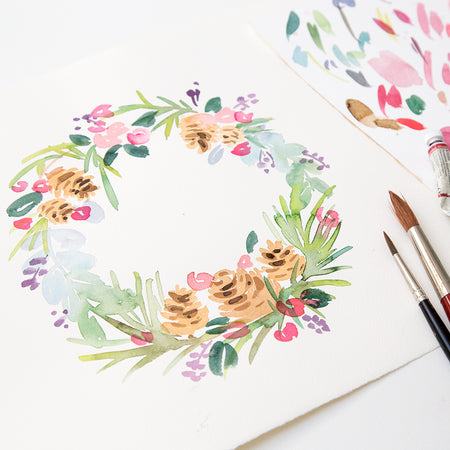 Beyond Beginners Watercolour Painting - Paint a Festive Wreathe