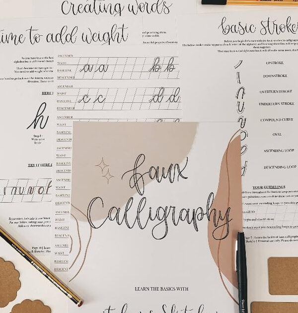 Learn Beginners Modern Calligraphy Faux-ligraphy at a Crafting Studio in London Craft Kit