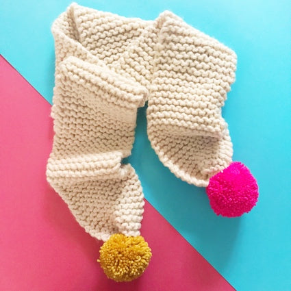 Arm Knit How To Add Tassels To Knitted Scarf Knitting Classes In