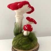 Learn how to Needle Felt and Needle Felt a Christmas Toadstool - Unique Christmas Party Activity