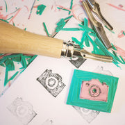 Lino Printing Workshop In Studio and Virtual Live Streaming printing workshops by Tea and Crafting