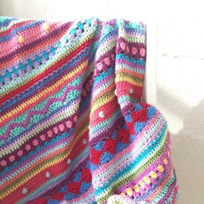 Learn New Ways To Crochet at Home by Making a Sampler Blanket with a Kit and Online Live Class 