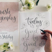 Christmas Brush Lettering Workshops at Tea and Crafting. Online and In Person brush lettering workshops.