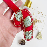 Learn how to embroider with Tea and Crafting in Covent Garden and embroider a sequin festive decoration for your next Christmas Do